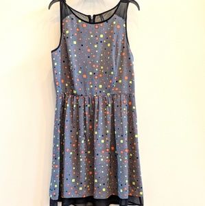 Black with splash of color dress women size L
